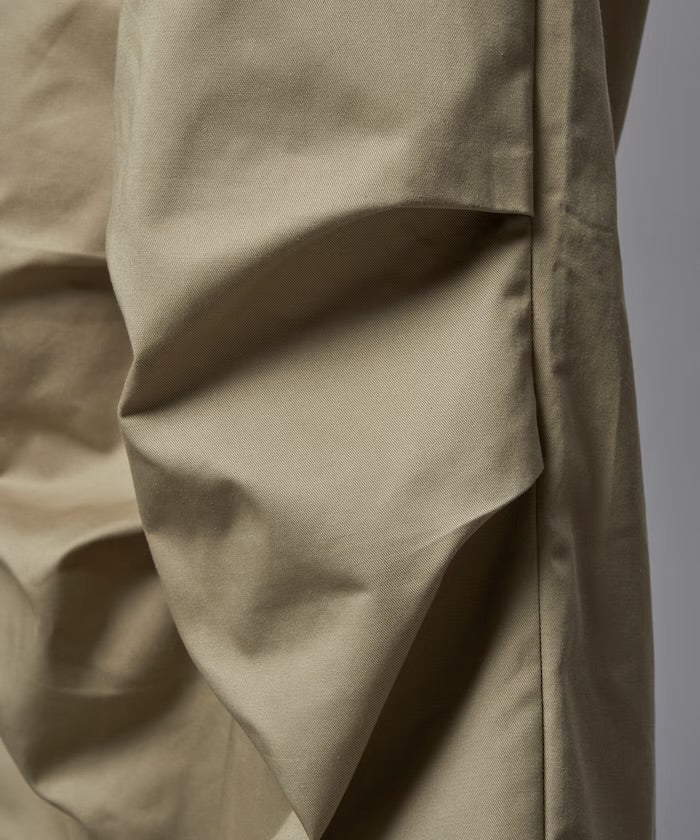 新款預訂 PUBLUXTucked wide twill Pants[Limited products]