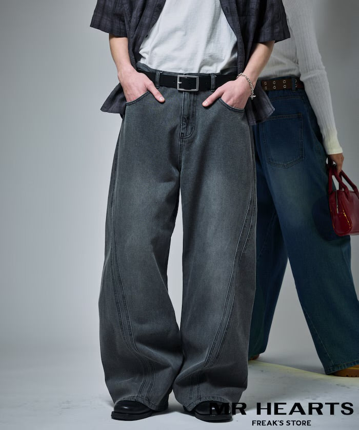 預訂 FREAK'S STORE
MR HEARTS
VINTAGE WASH CURVE LINE DENIM [限定展開]