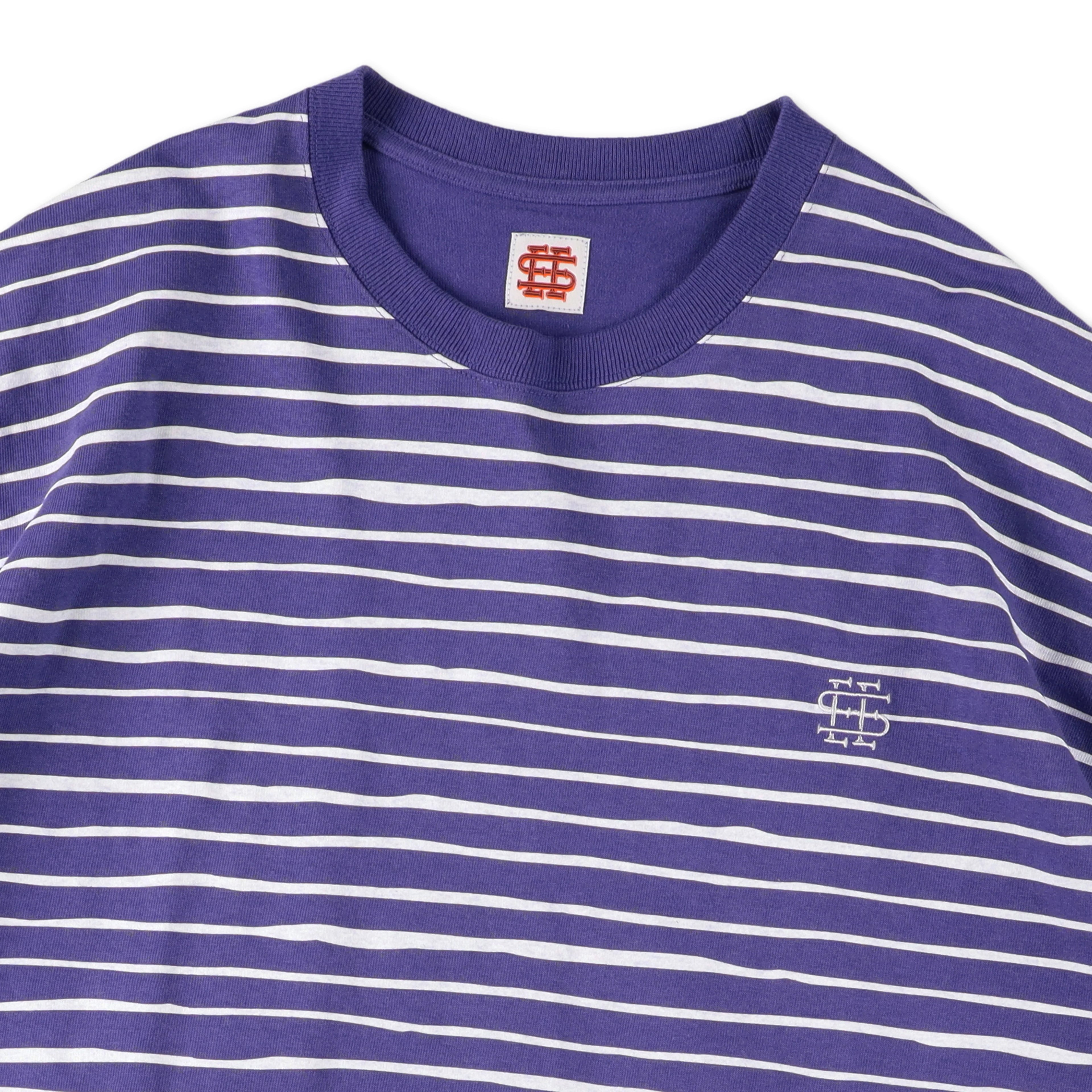 【5-1】SEE SEE SUPER BIG BORDER SS FLAT TEE【PURPLE】