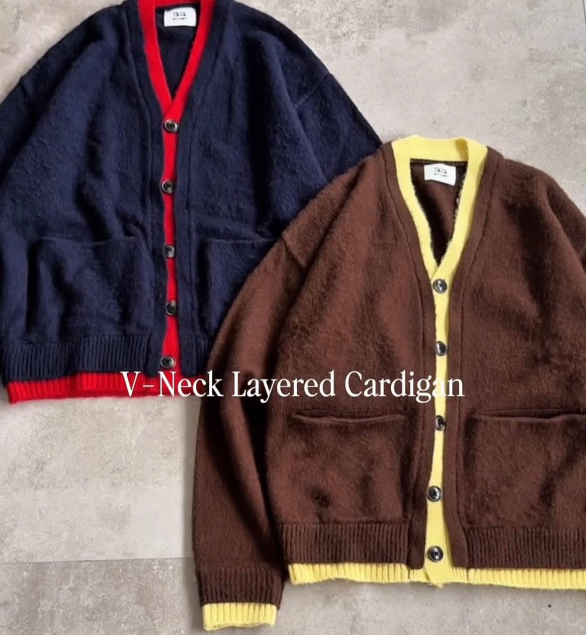 WETTEMPT 
V NECK BRUSHED LAYERED CARDIGAN/V