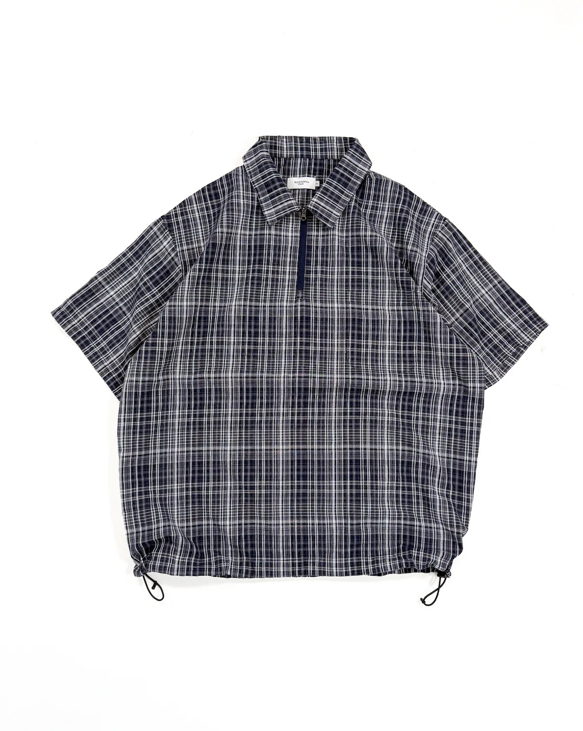 BONBON BLUETOWN TOKOY 
Half Zip Check Shirt