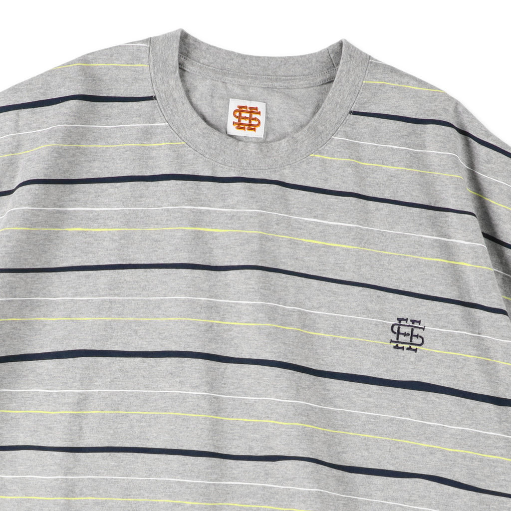【6-1】SEE SEE SUPER BIG BORDER SS W/DRAWSTRINGS TEE【GREY】