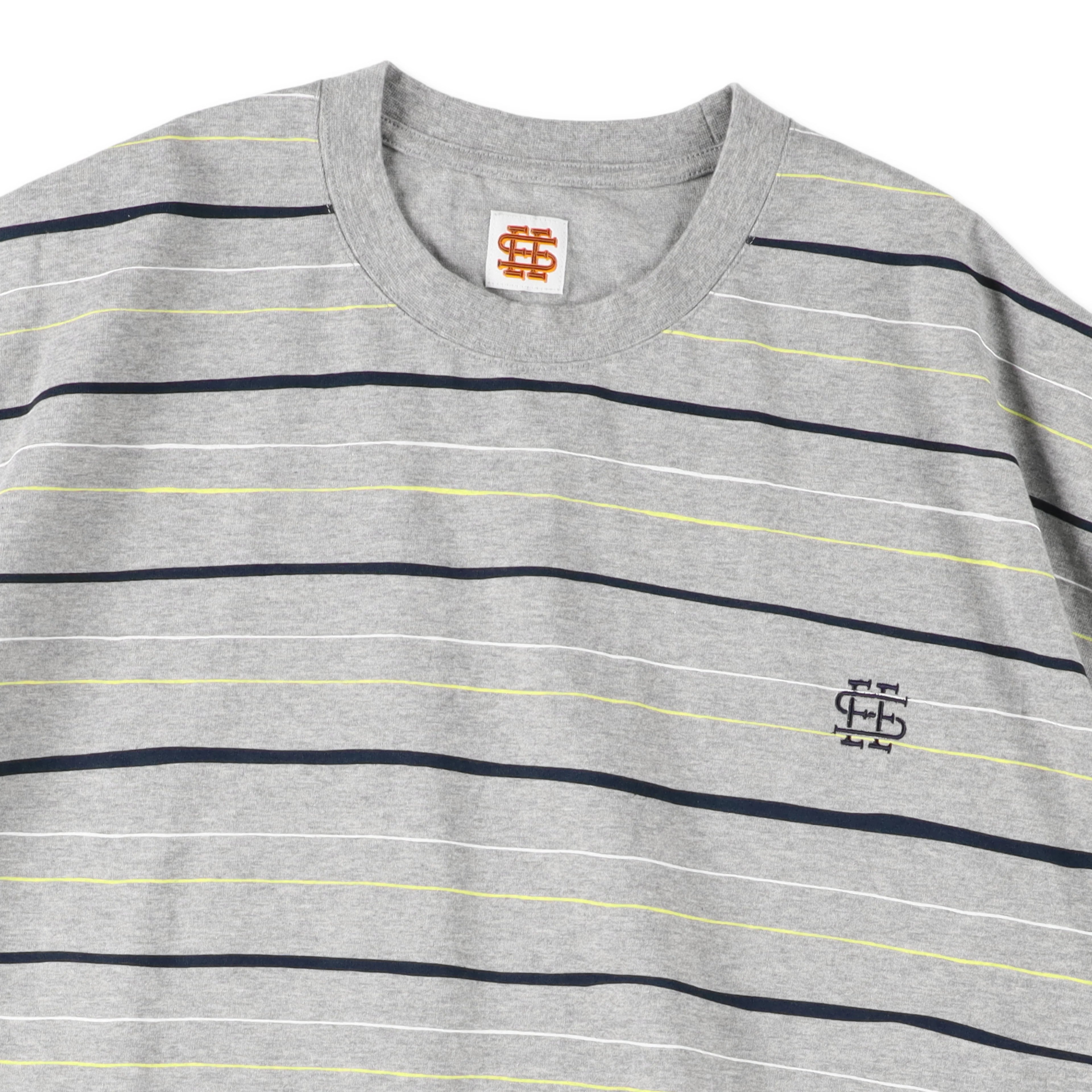【6-1】SEE SEE SUPER BIG BORDER SS W/DRAWSTRINGS TEE【GREY】