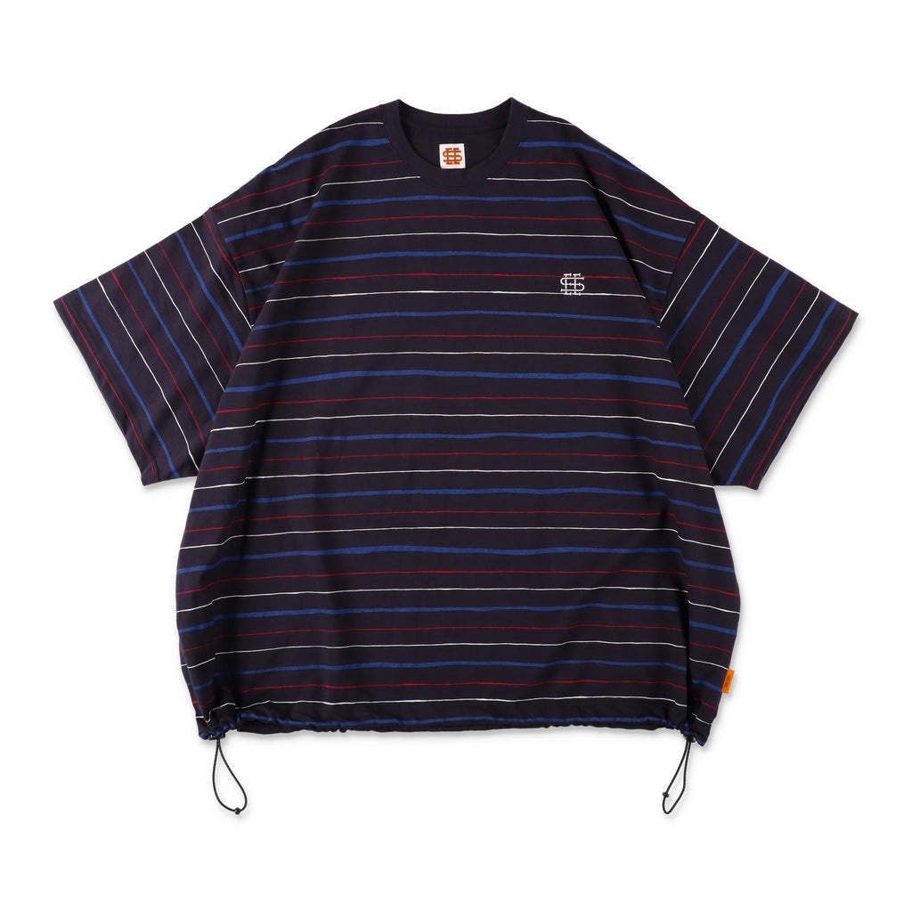 【6-3】SEE SEE SUPER BIG BORDER SS W/DRAWSTRINGS TEE【NAVY】
