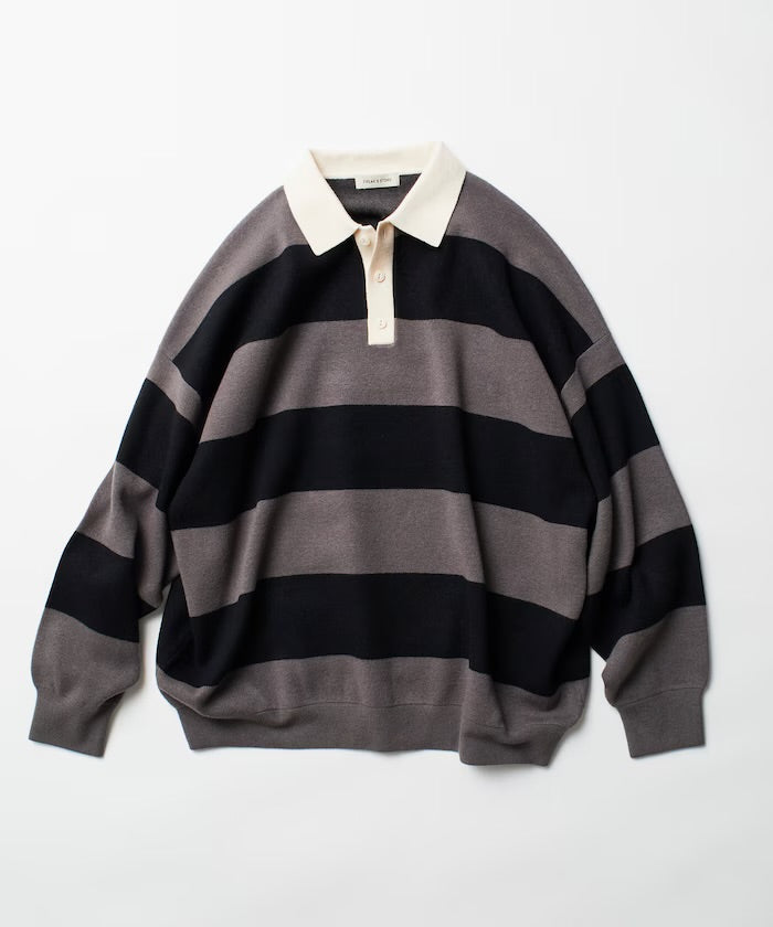 FREAK‘S STORE
Big silhouette striped Knit rugby shirt