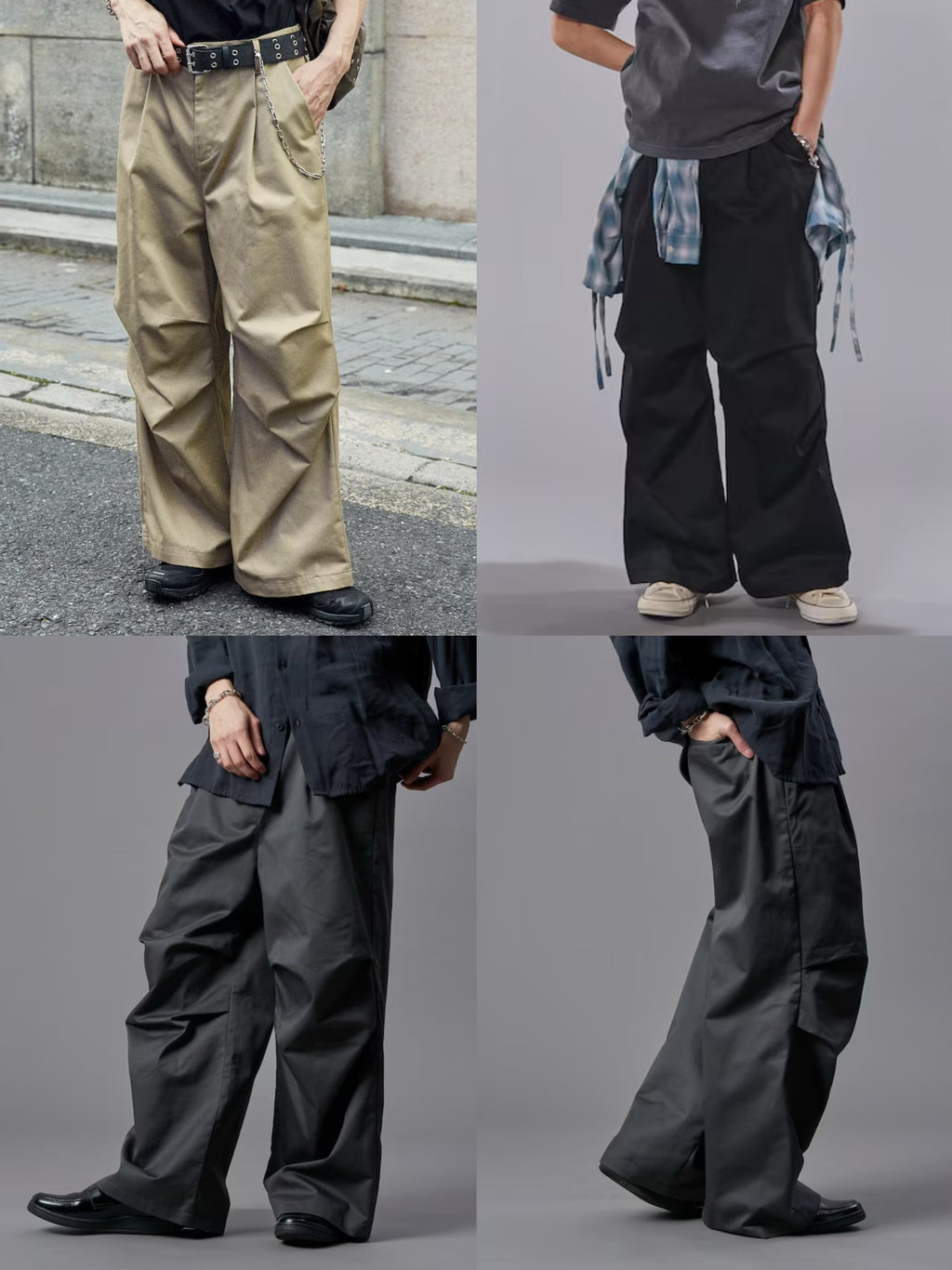 新款預訂 PUBLUXTucked wide twill Pants[Limited products]