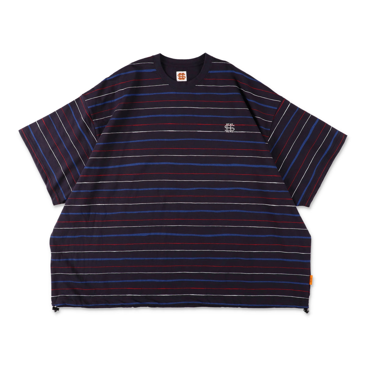【6-3】SEE SEE SUPER BIG BORDER SS W/DRAWSTRINGS TEE【NAVY】