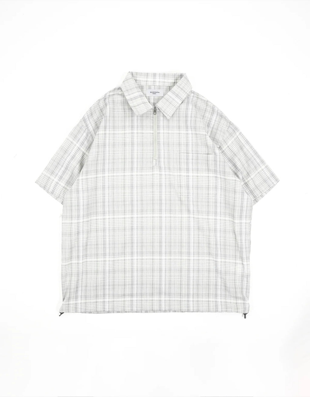 BONBON BLUETOWN TOKOY 
Half Zip Check Shirt