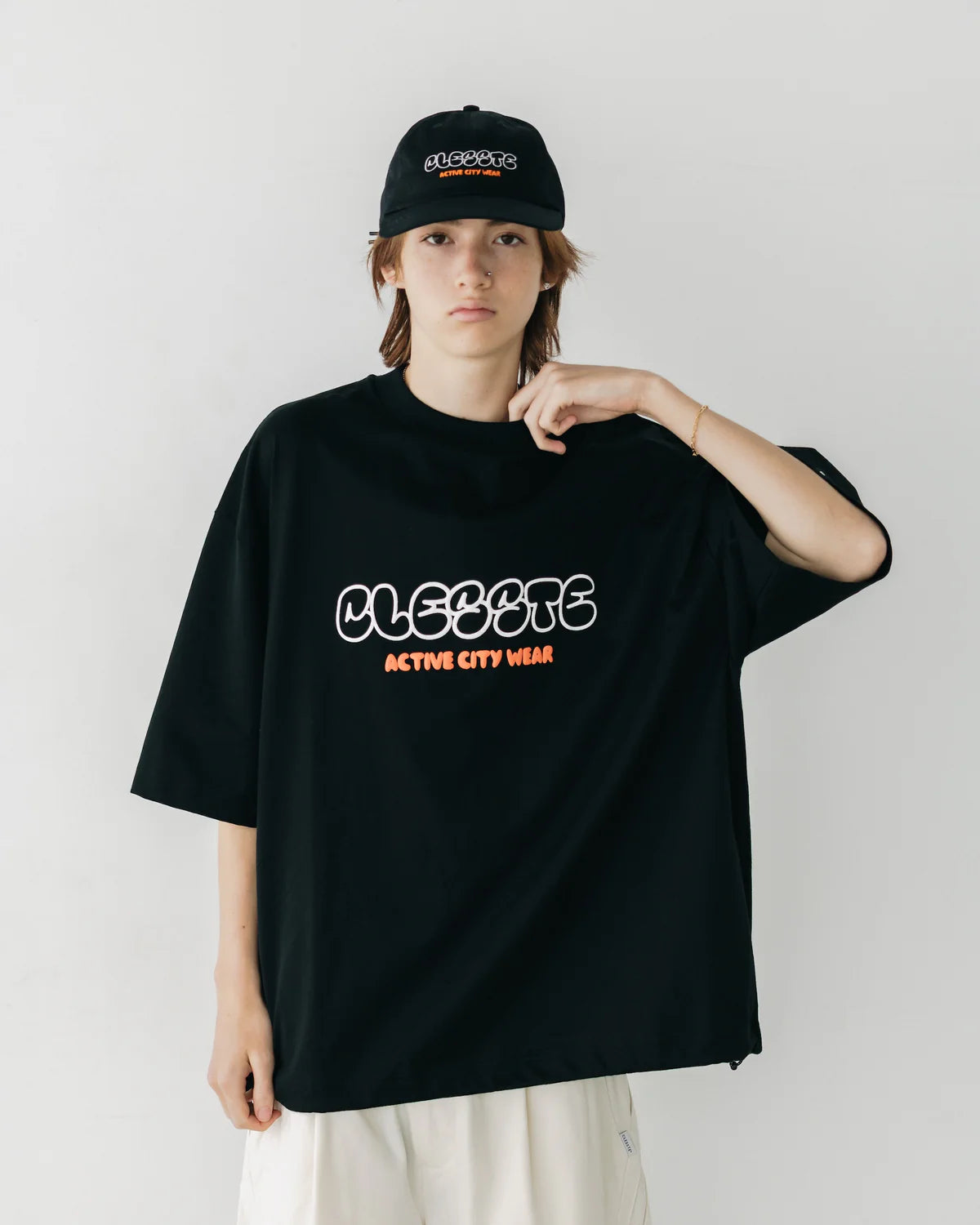 CLESSTE BUBBLE LOGO PRINT MASSIVE T-SHIRT WITH DRAWSTRINGS