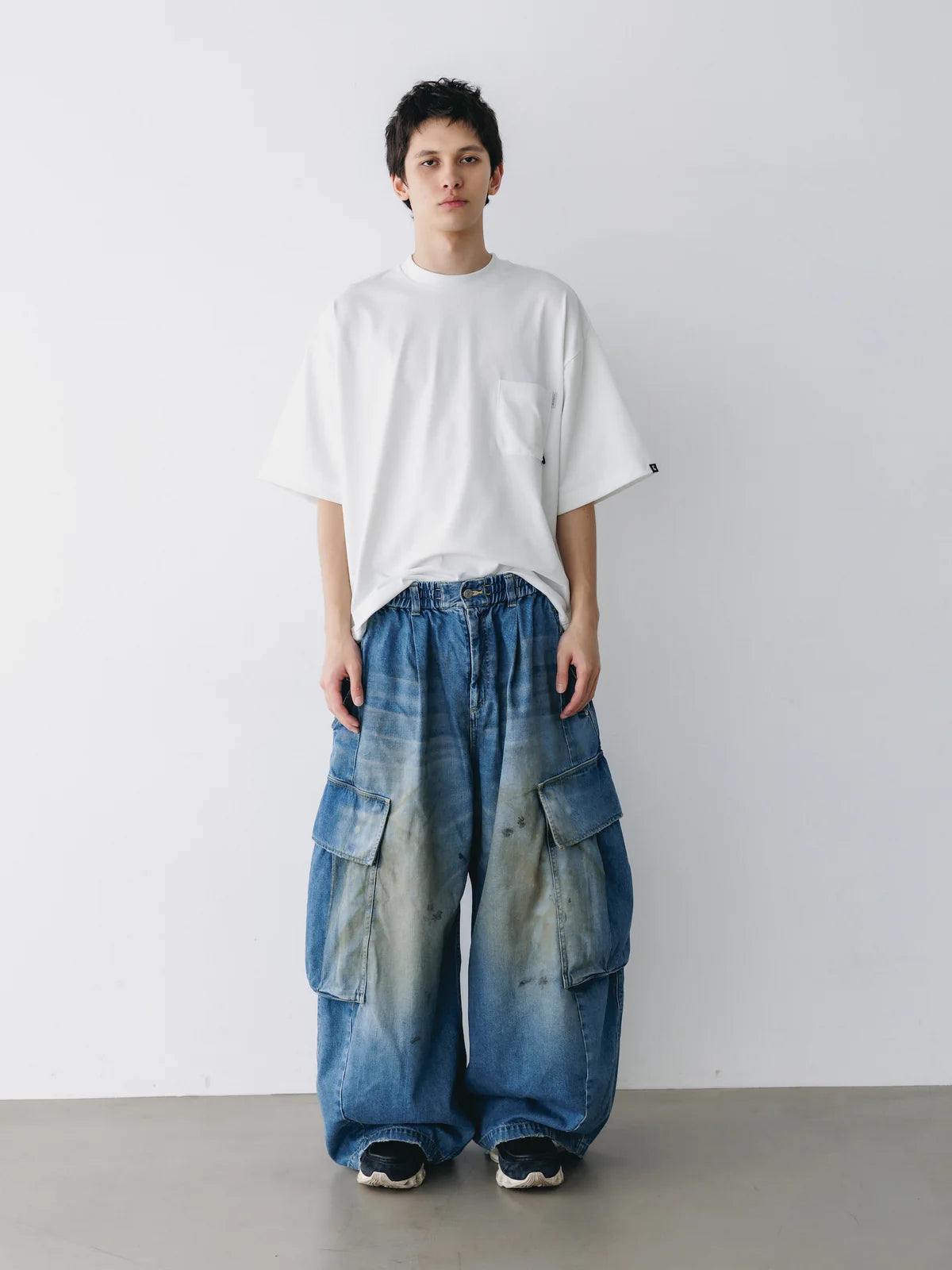 CLESSTE
VINTAGE DYED SELVEDGE DENIM CITY MEGA POCKET BALLOON CARGO PANTS