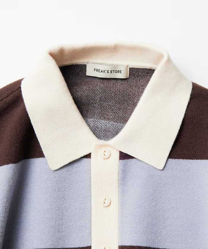 FREAK‘S STORE
Big silhouette striped Knit rugby shirt