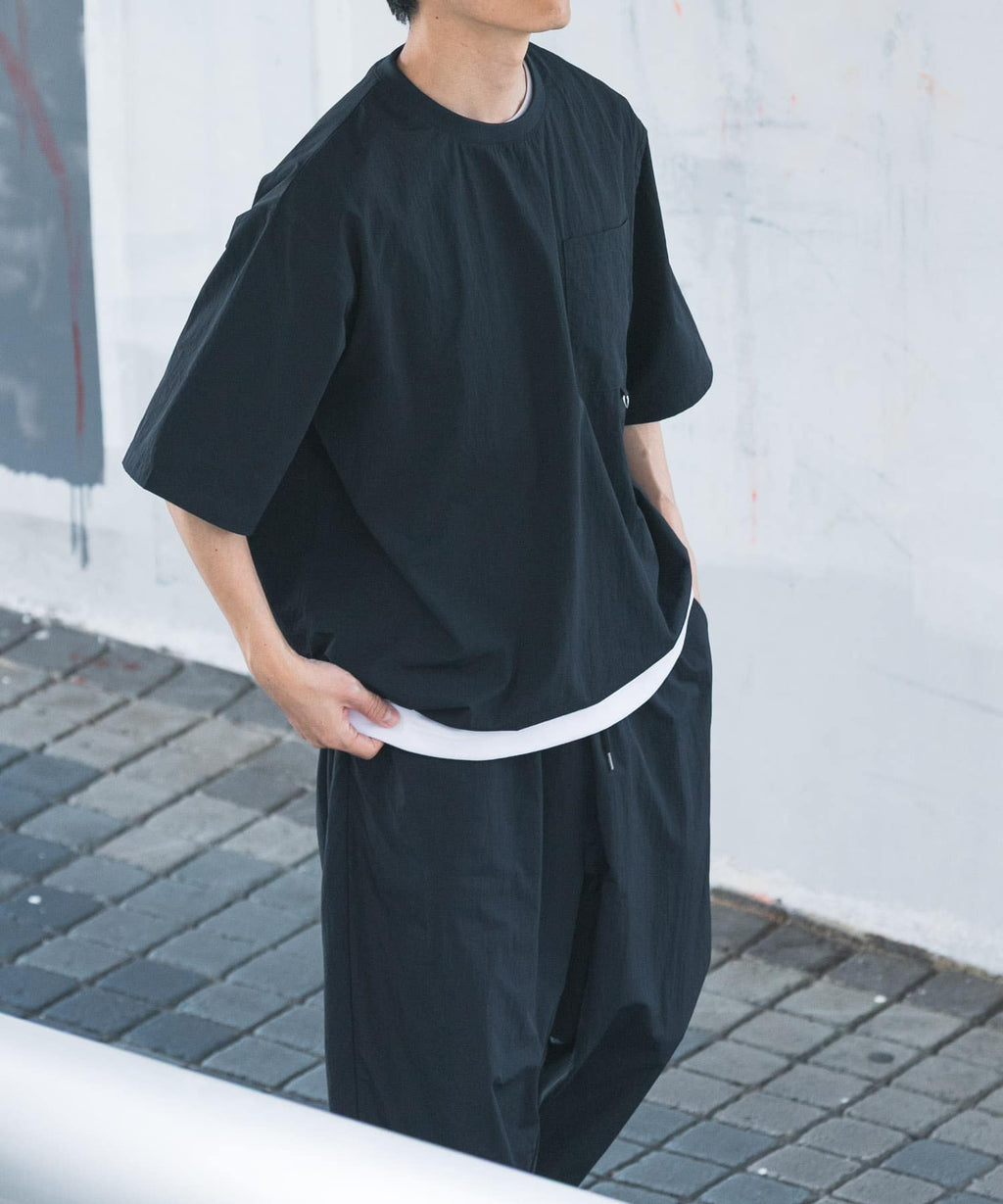 Urban Research Items Contact cold feeling/water repellent/easy care/UV cut" Taslan nylon crew neck drost T-shirt