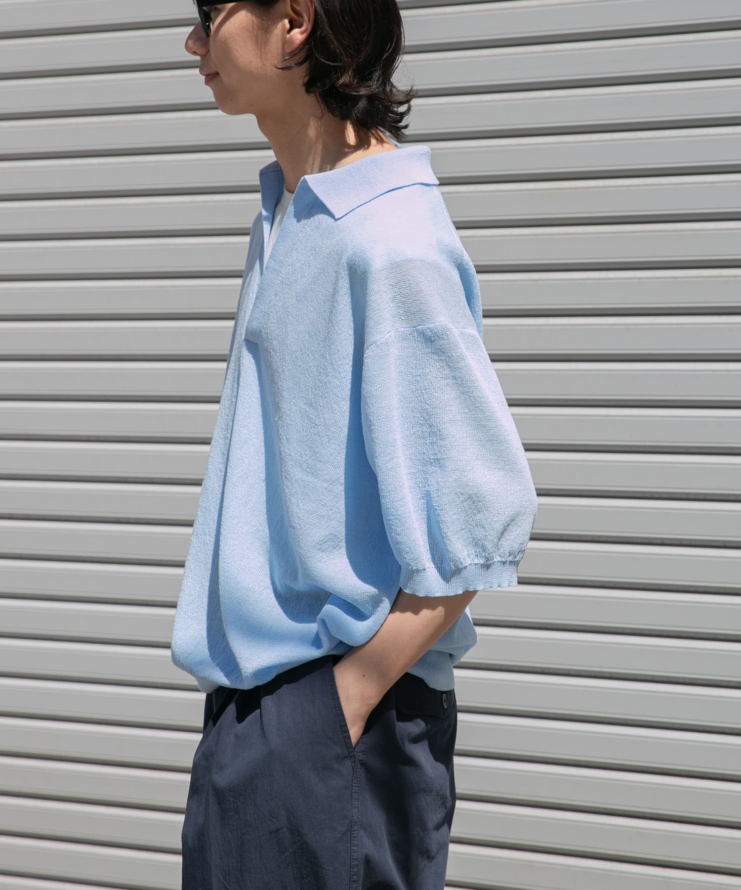 Urban Research FORK&SPOON Linen Blend Skipper Knit