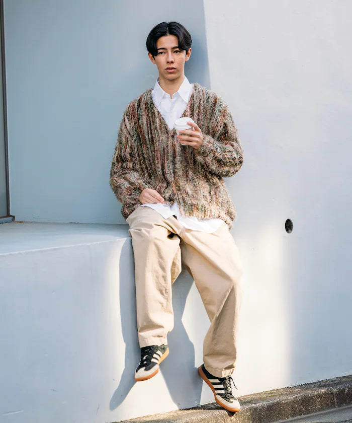 FREAK'S STORE
Relaxed Fit Knit Multi-Striped Cardigan