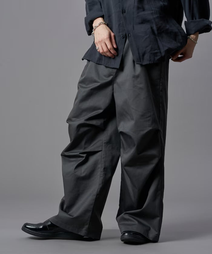 新款預訂 PUBLUXTucked wide twill Pants[Limited products]