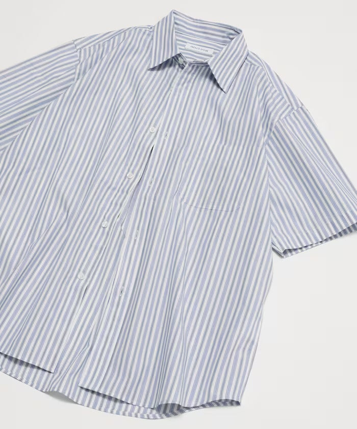 新款預訂 FREAK'S STORETypewriter Regular Collar Short Sleeve Striped Shirt