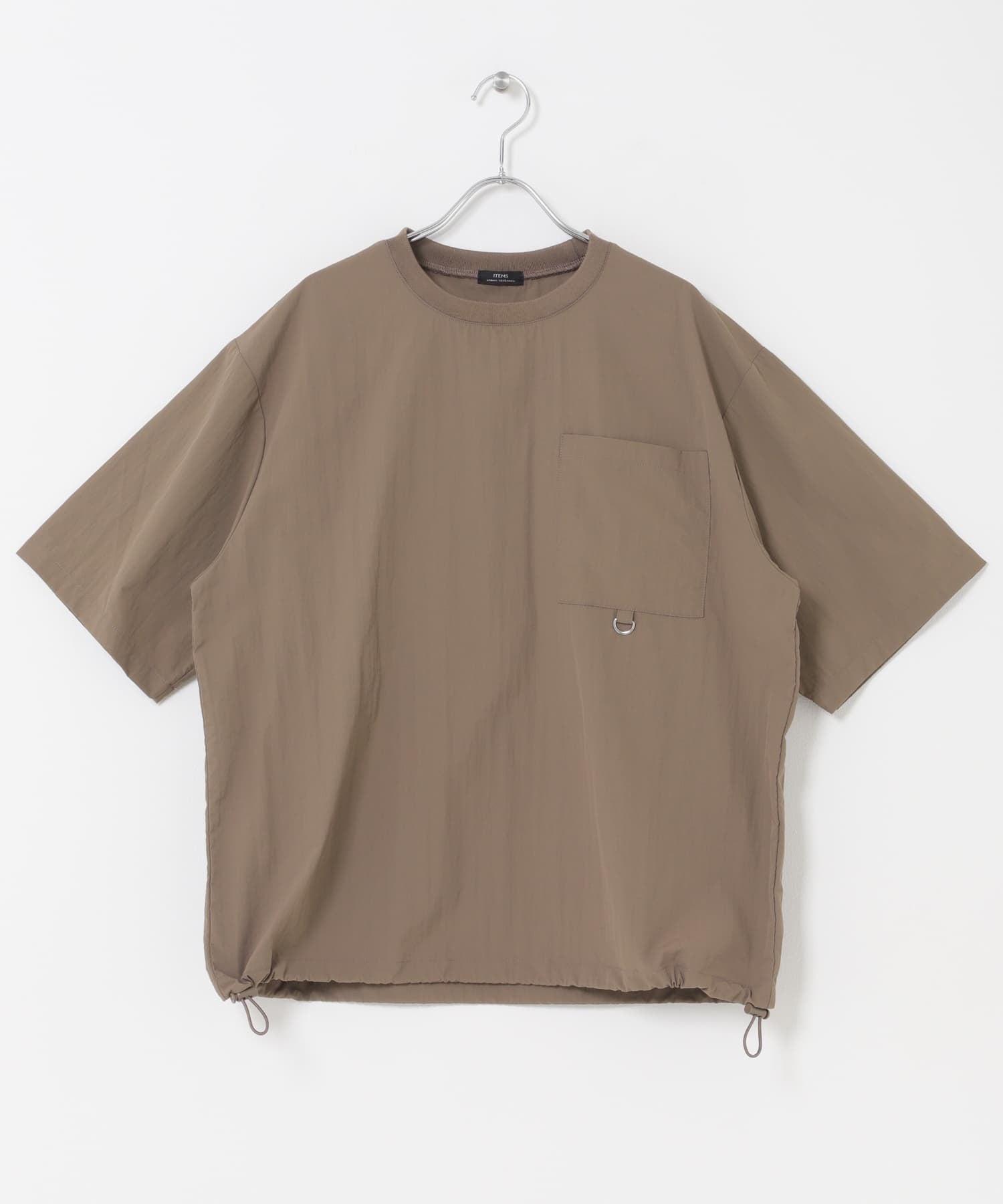 Urban Research Items Contact cold feeling/water repellent/easy care/UV cut" Taslan nylon crew neck drost T-shirt
