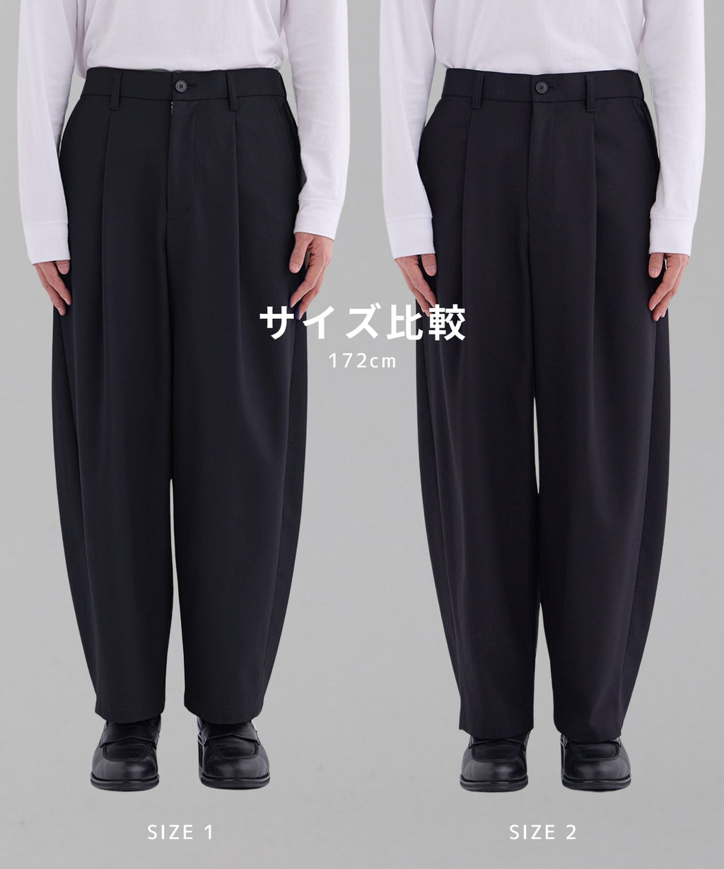 United Tokyo 超撥水 SUPER 120‘s WOOL GABARDINE 2Pleated barrel-leg pants