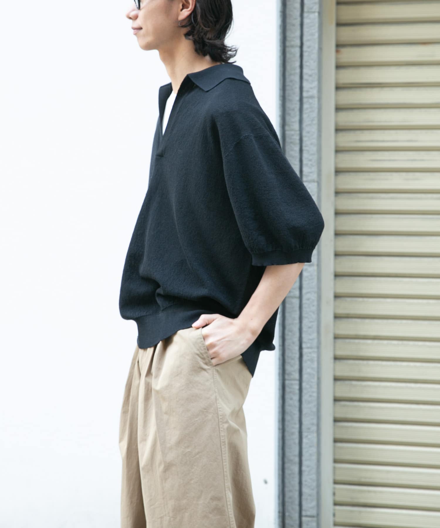Urban Research FORK&SPOON Linen Blend Skipper Knit