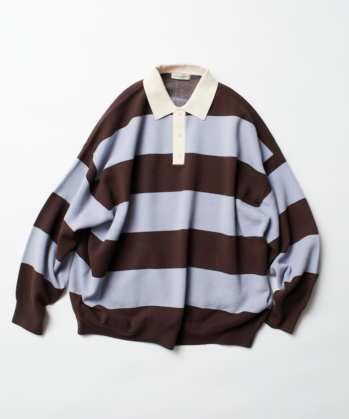 FREAK‘S STORE
Big silhouette striped Knit rugby shirt