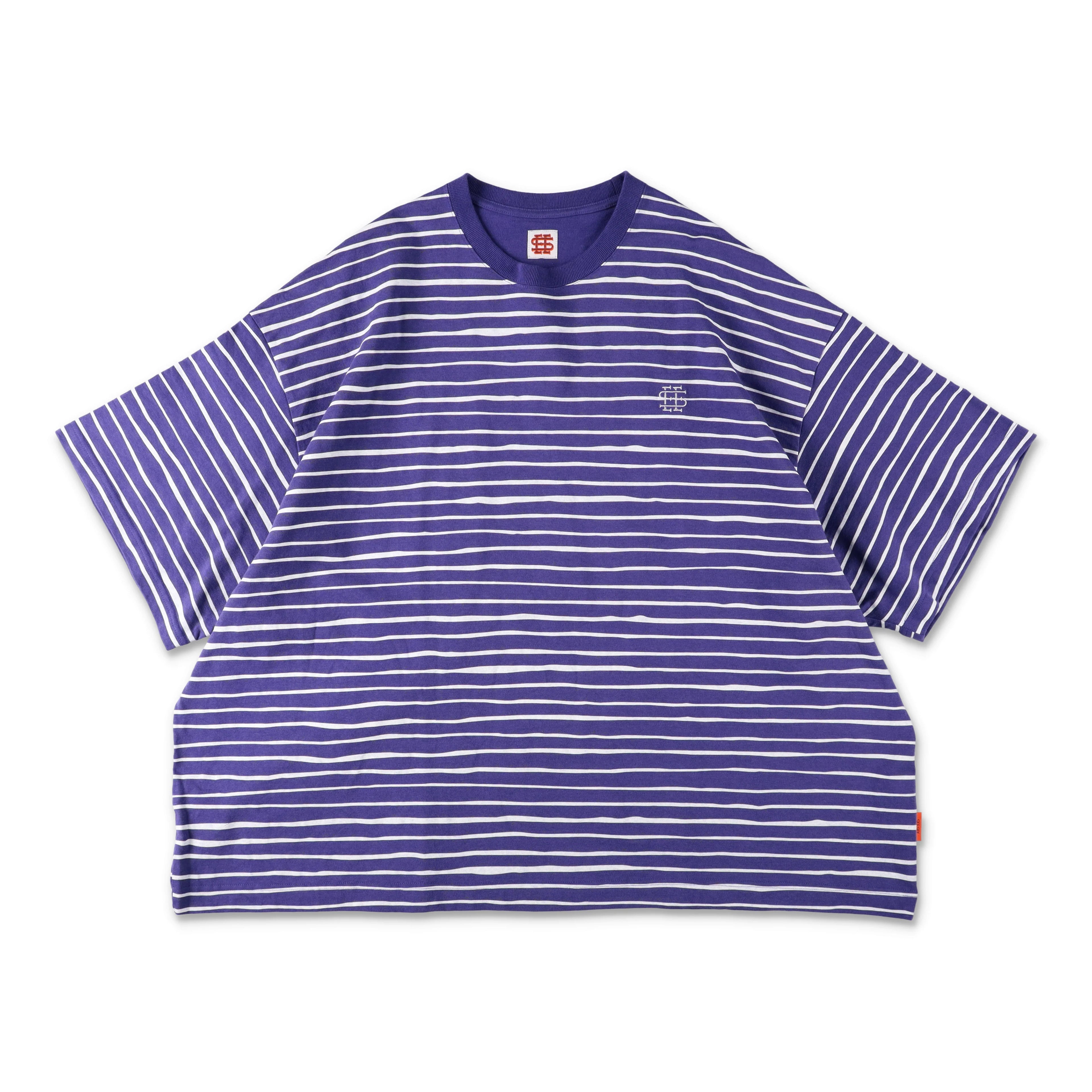 【5-1】SEE SEE SUPER BIG BORDER SS FLAT TEE【PURPLE】