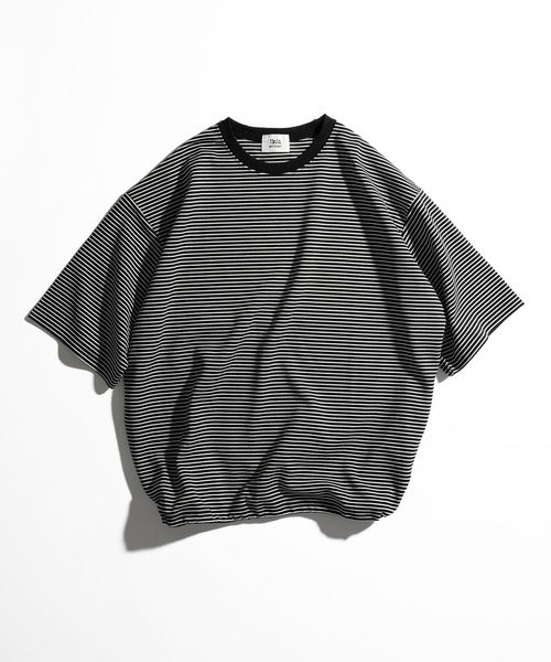 WETTEMPT CREW NECK DRAW CORD BORDER TEE