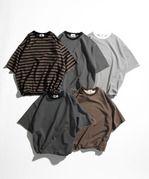 WETTEMPT CREW NECK DRAW CORD BORDER TEE