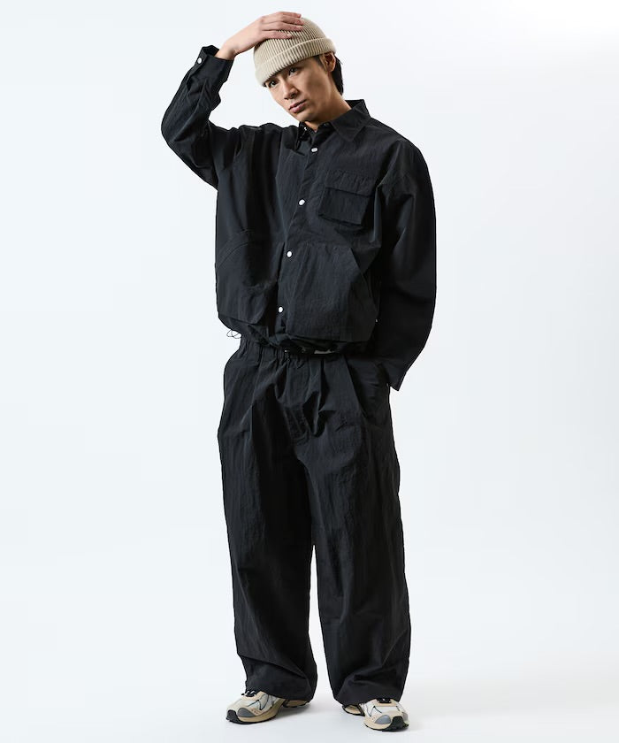 Freak‘s Store Oversized Utility-Pocket Nylon Gear Shirt Jacket