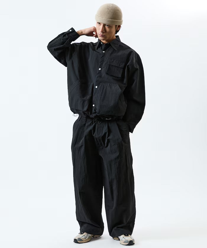 Freak‘s Store Oversized Utility-Pocket Nylon Gear Shirt Jacket