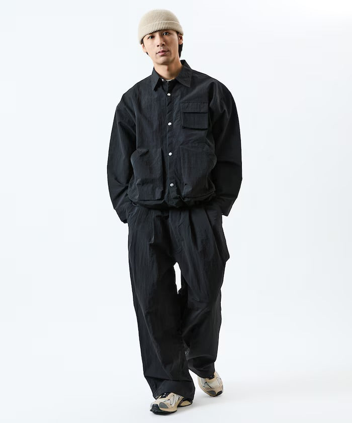 Freak‘s Store Oversized Utility-Pocket Nylon Gear Shirt Jacket