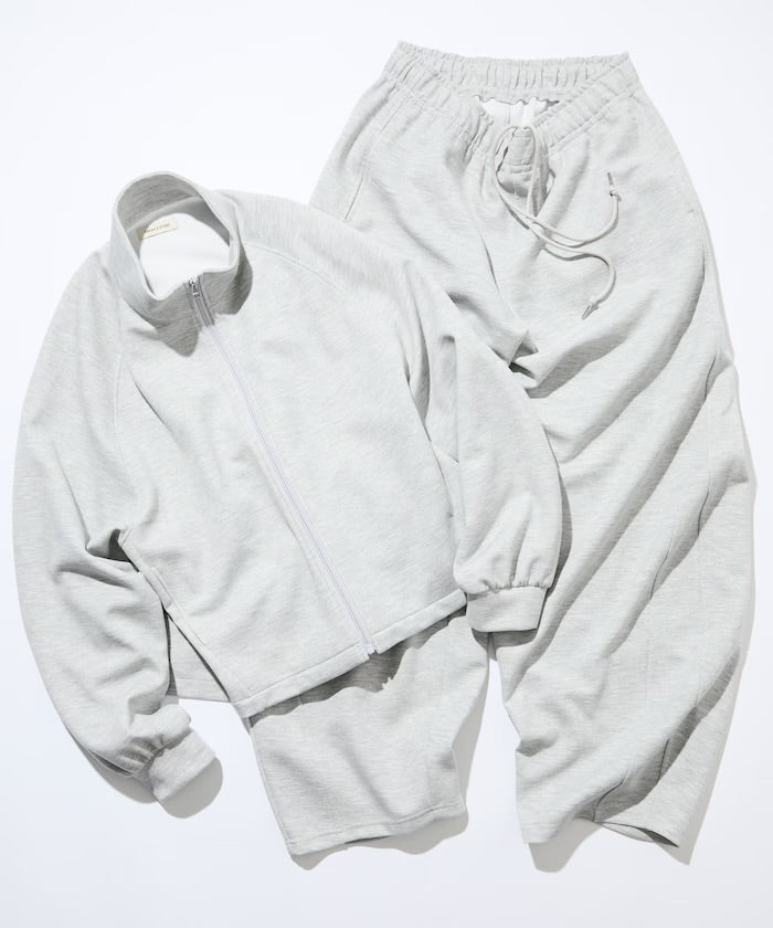 Freak‘s Store Double-knit Stand-collar Blouson & Wide-leg Easy Pants Set