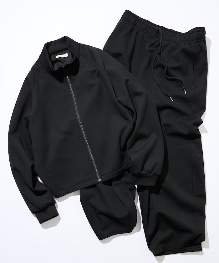 Freak‘s Store Double-knit Stand-collar Blouson & Wide-leg Easy Pants Set