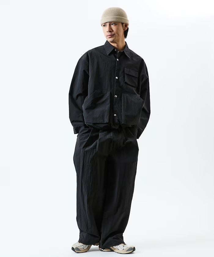Freak‘s Store Oversized Utility-Pocket Nylon Gear Shirt Jacket