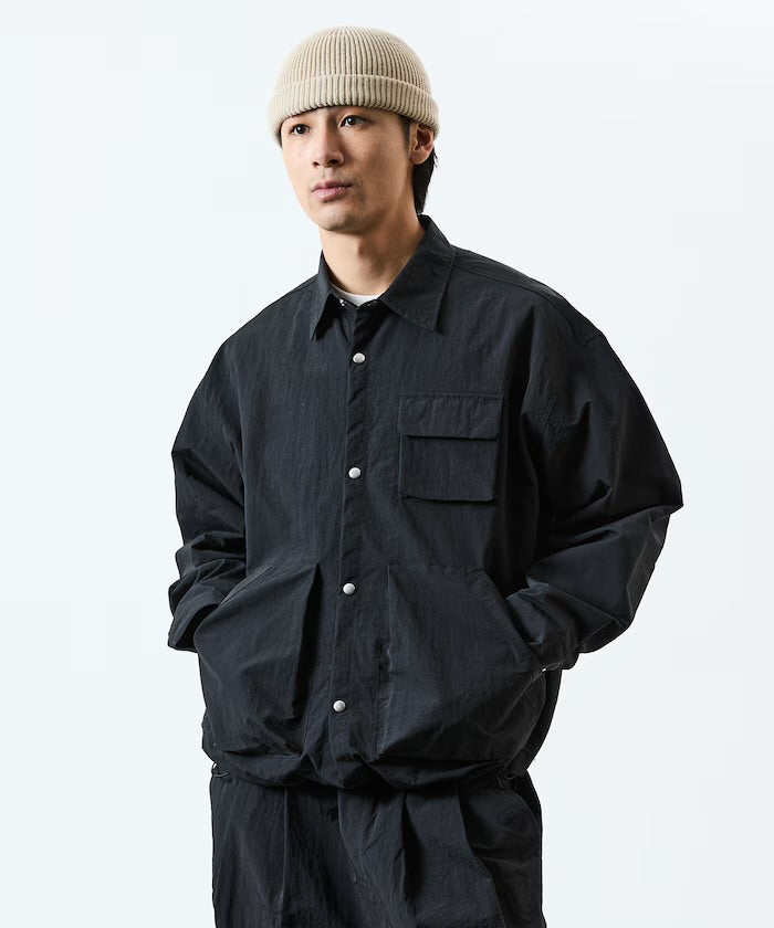 Freak‘s Store Oversized Utility-Pocket Nylon Gear Shirt Jacket