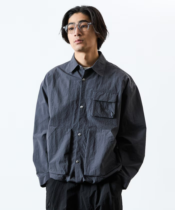 Freak‘s Store Oversized Utility-Pocket Nylon Gear Shirt Jacket