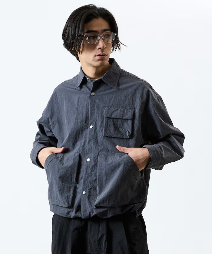Freak‘s Store Oversized Utility-Pocket Nylon Gear Shirt Jacket