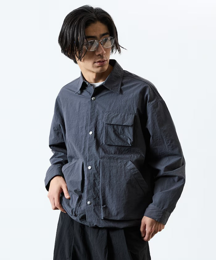 Freak‘s Store Oversized Utility-Pocket Nylon Gear Shirt Jacket