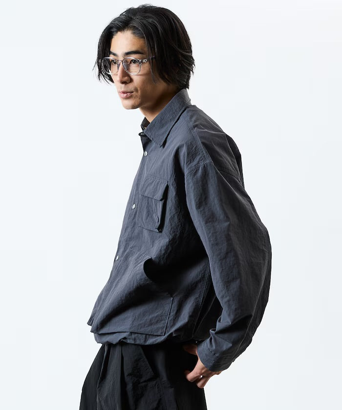 Freak‘s Store Oversized Utility-Pocket Nylon Gear Shirt Jacket