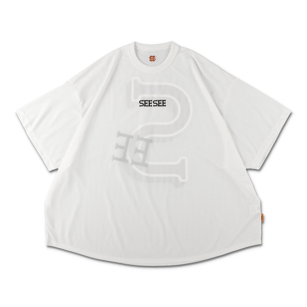 SEE SEE 【4-1】SEE SEE SUPER BIG ROUND MESH TEE【WHITE】