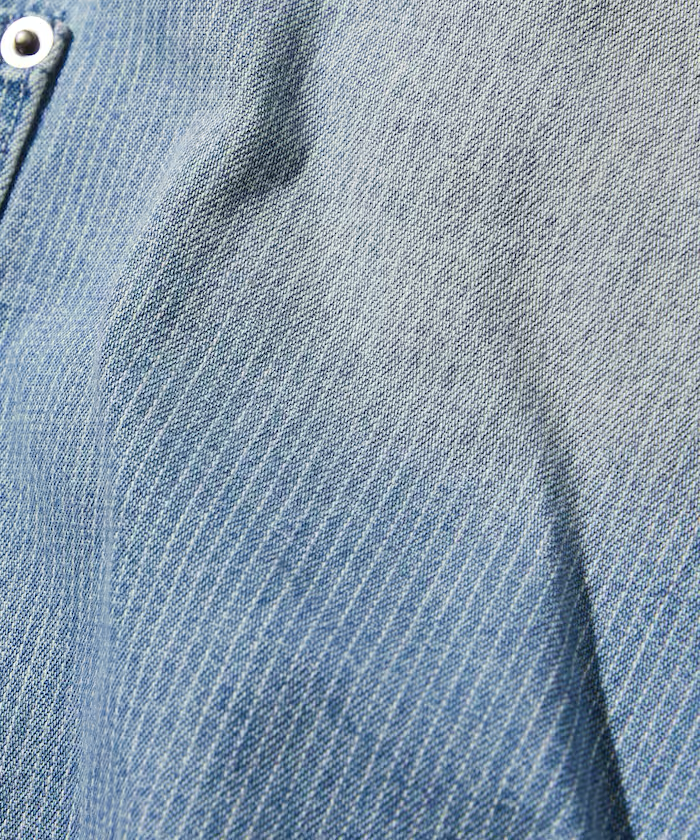 Freak's Store / Wide silhouette vintage double knee hickory denim shorts