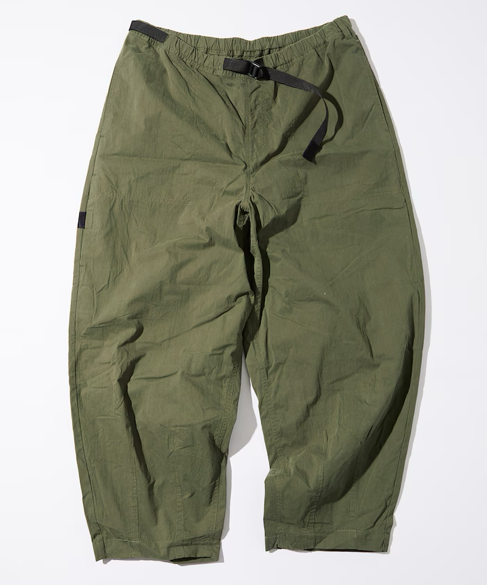 Freak's Store  / Loose-fit cotton nylon waving Belt cropped Pants