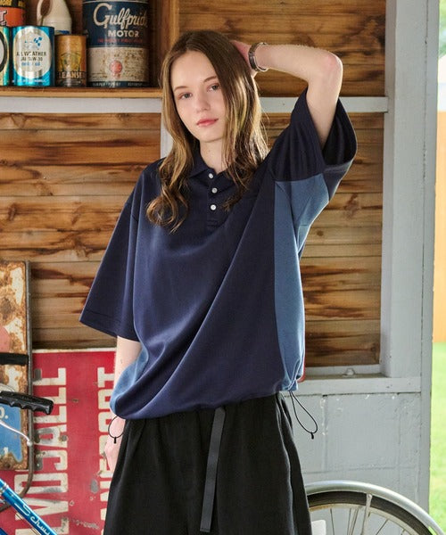 WETTEMPT / SIDE SWITCHING MOSS STITCH POLO SHIRT / サイド切り替え鹿の子ポロシャツ