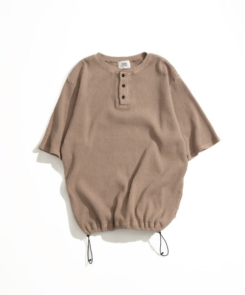 WETTEMPT / HENRY NECK PIGMENT WAFFLE TEE / ヘンリーネックピグメントワッフルT