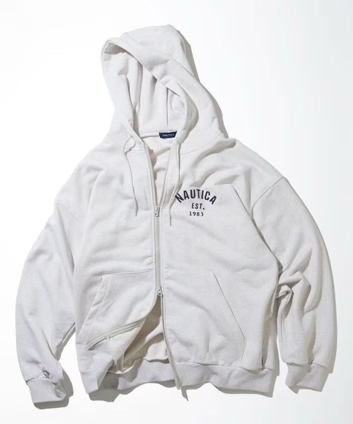23AW Nautica / Felt Patch arch logo full zip sweat hoodie