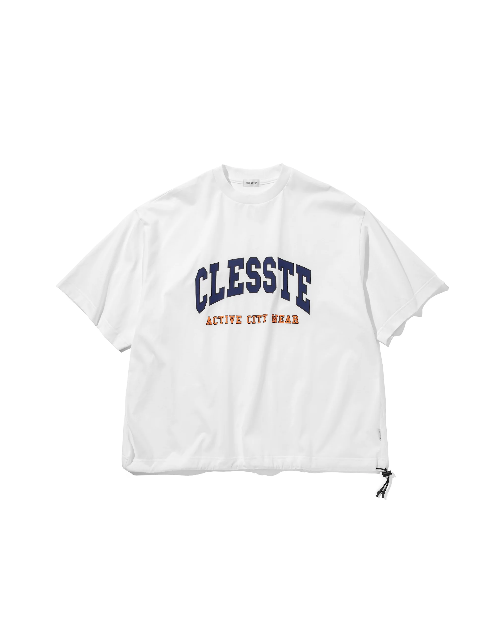 24SS Clesste / “COLLEGE LOGO” MASSIVE T-SHIRT WITH DRAWSTRINGS 