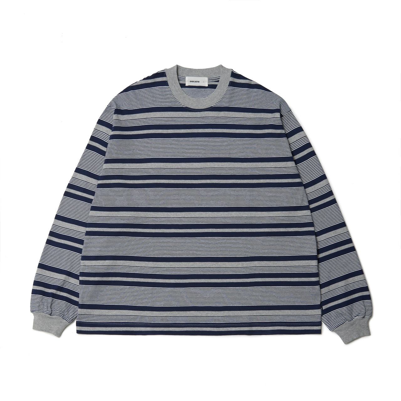 everyone border long sleeve tee shirt (NAVY)