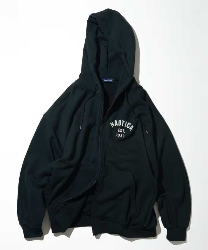 23AW Nautica / Felt Patch arch logo full zip sweat hoodie