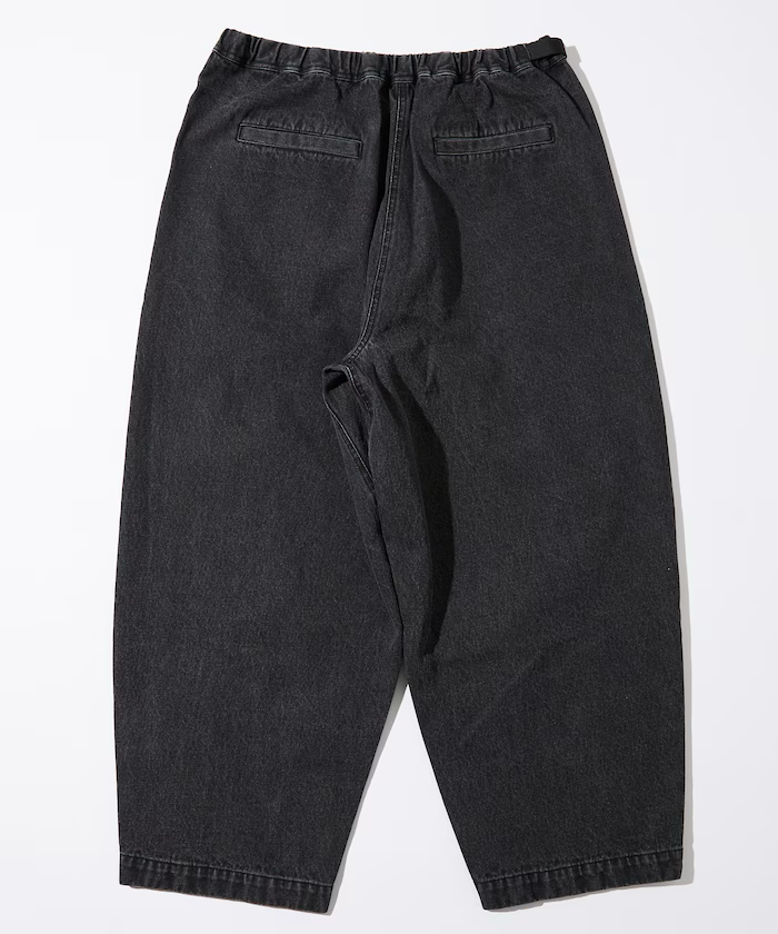 Freak's Store  Loose-fit waving Belt cropped Denim pants