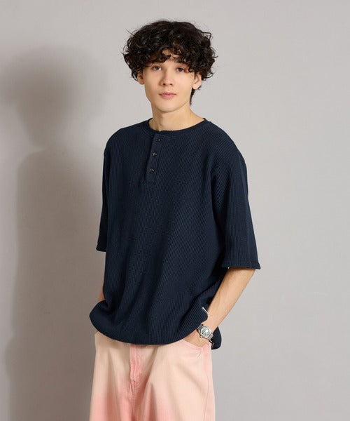 WETTEMPT / HENRY NECK PIGMENT WAFFLE TEE / ヘンリーネックピグメントワッフルT