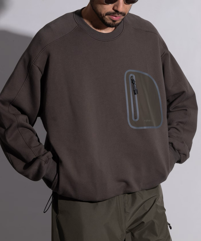 24AW FREAK'S STORE Plus Phenix / Relaxed fit, custom made, tech fleece crew neck sweatshirt